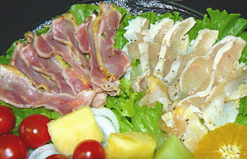 もも肉たたき、むね肉たたき盛り合わせ